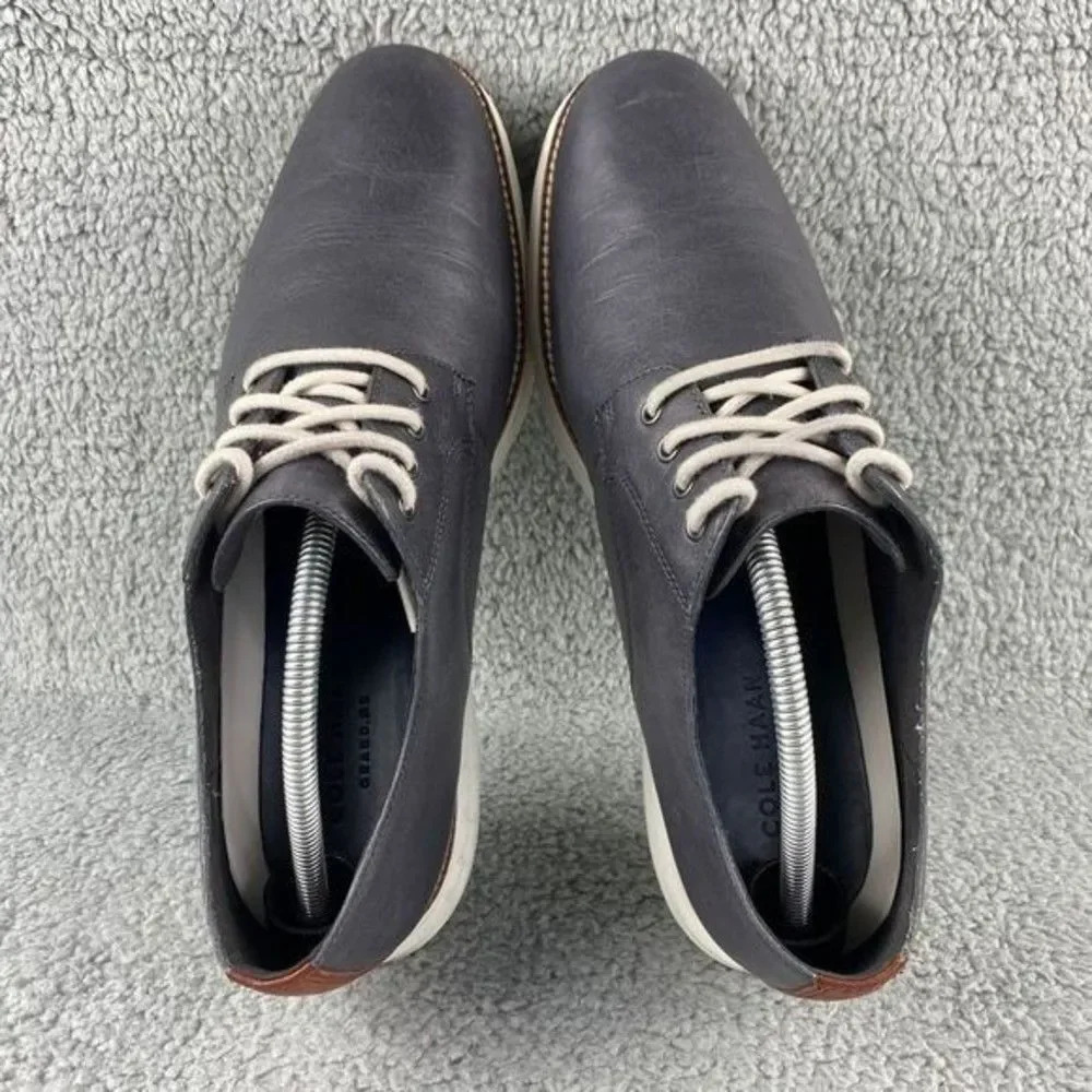Cole haan original Classic Grand Plain Oxford Shoes Mens 11 M Navy‎ Lace Up - Picture 7 of 14